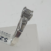LADIES CZ SILVER RING - Ring Size N / 7 US